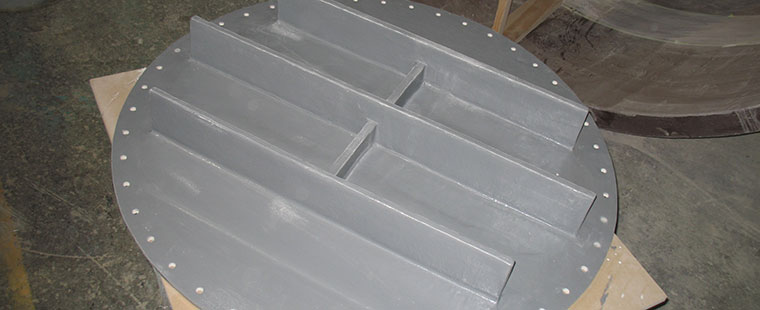 Dura-Tech fiberglass tank cover with internal baffles for custom industrial application